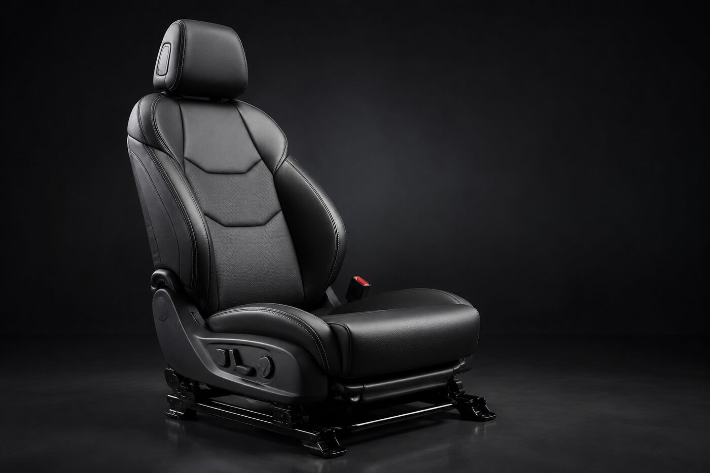 Automotive seat with injection molded trim and adjustment housings