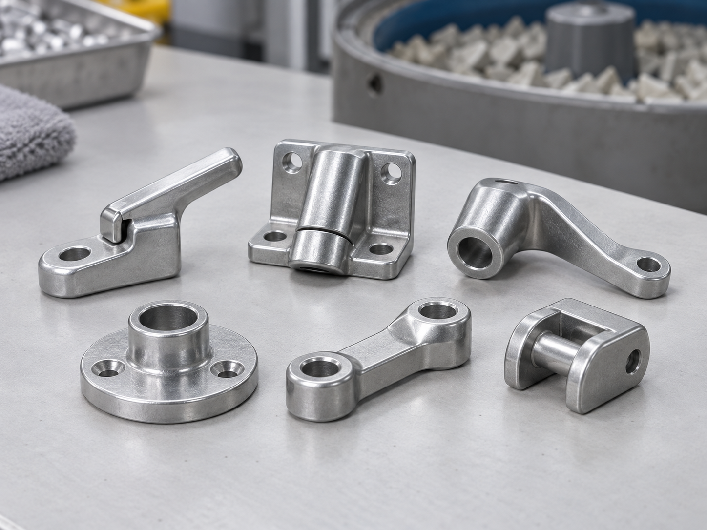 Polished and tumbled zinc die cast components