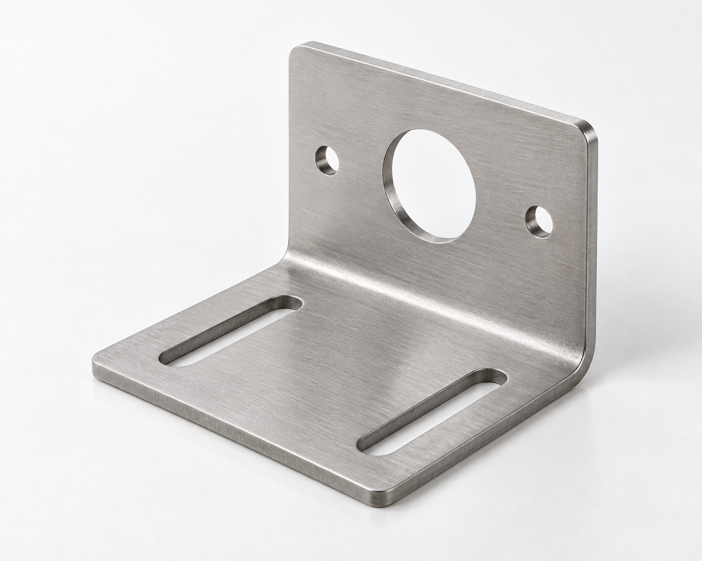 Bent metal sensor bracket with mounting and adjustment slots