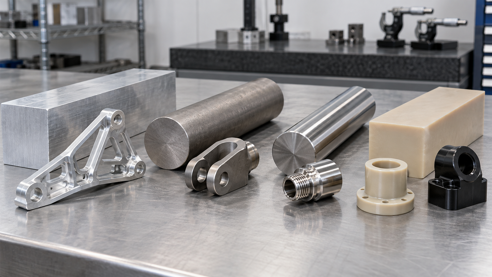 Metal and engineering plastic materials for aerospace components