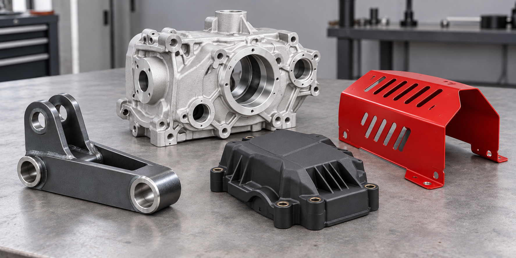 Cast, machined, sheet metal and injection molded agricultural machinery components