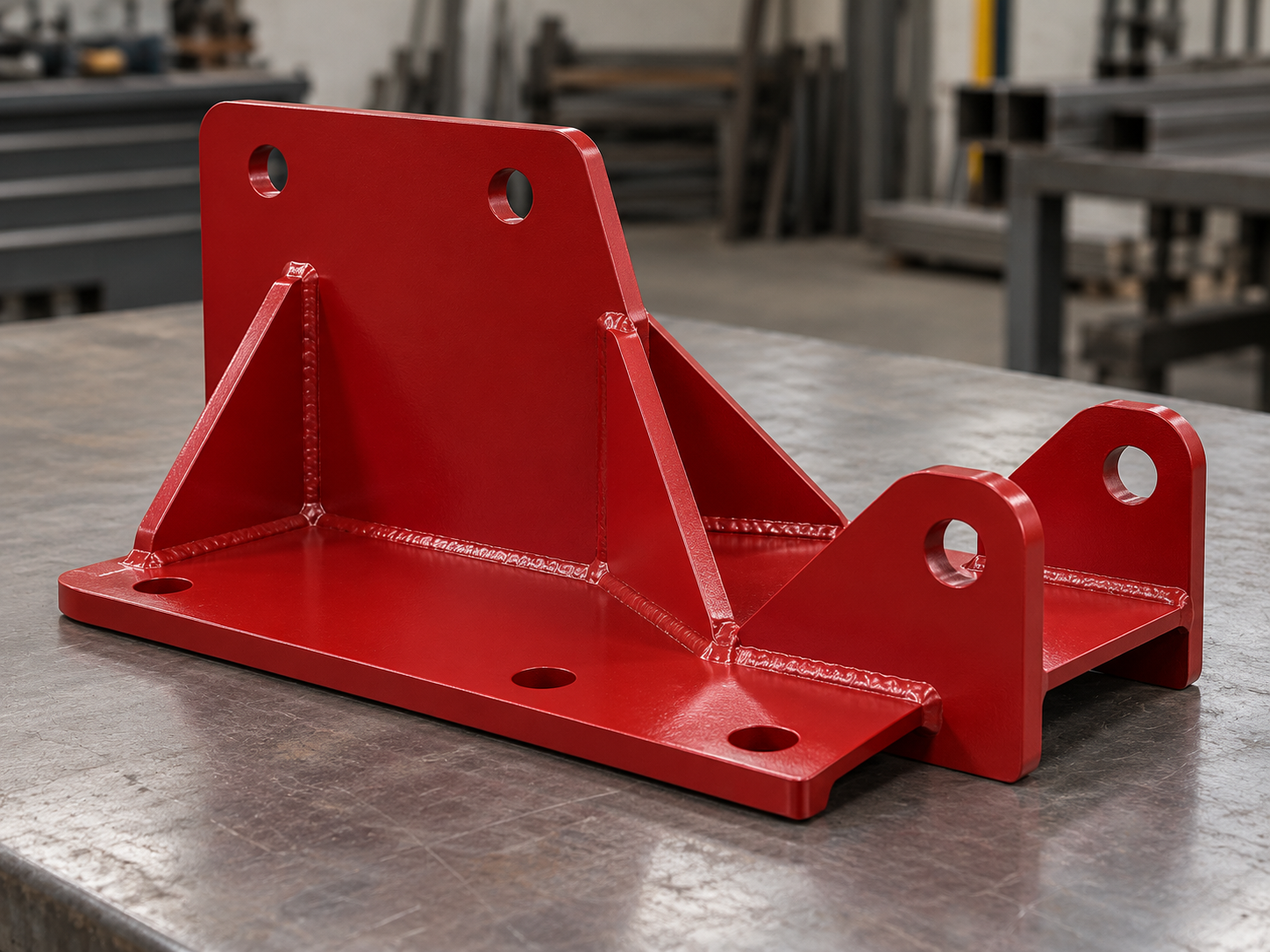 Powder coated structural bracket for agricultural equipment