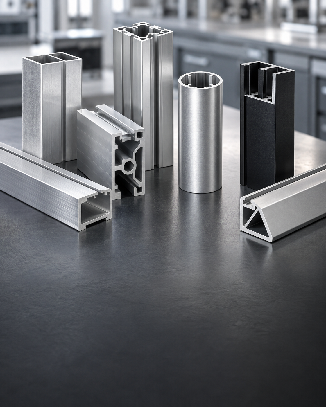 Different aluminum extrusion profiles and surface finishes