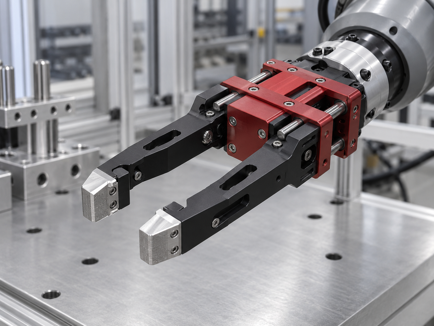 CNC-milled robotic parallel gripper components
