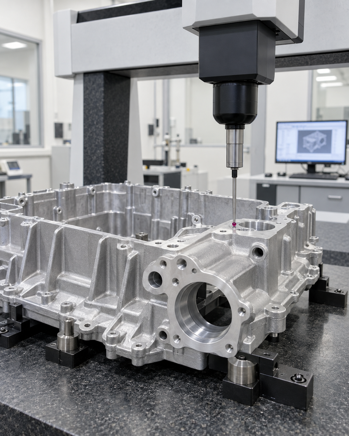 Dimensional inspection of an aluminum die cast component
