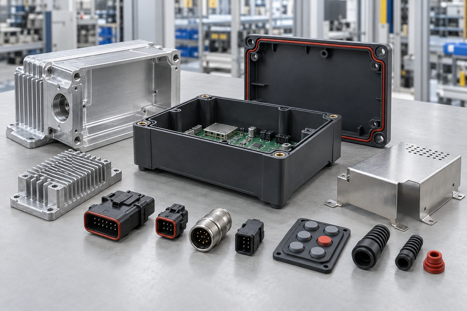 Custom plastic and metal components for electronics and electrical products