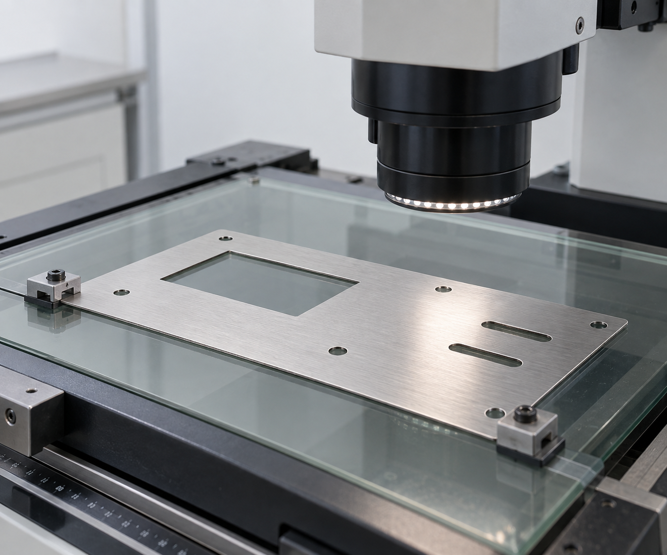Dimensional inspection of a laser-cut sheet metal component