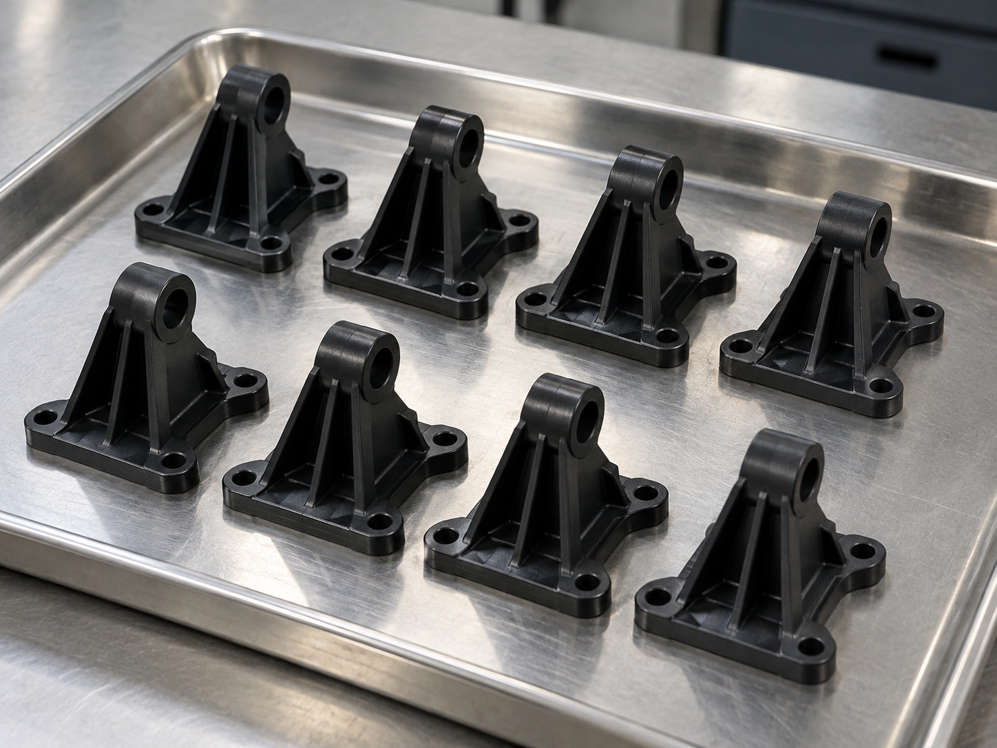 Low-volume injection molded brackets for bridge production