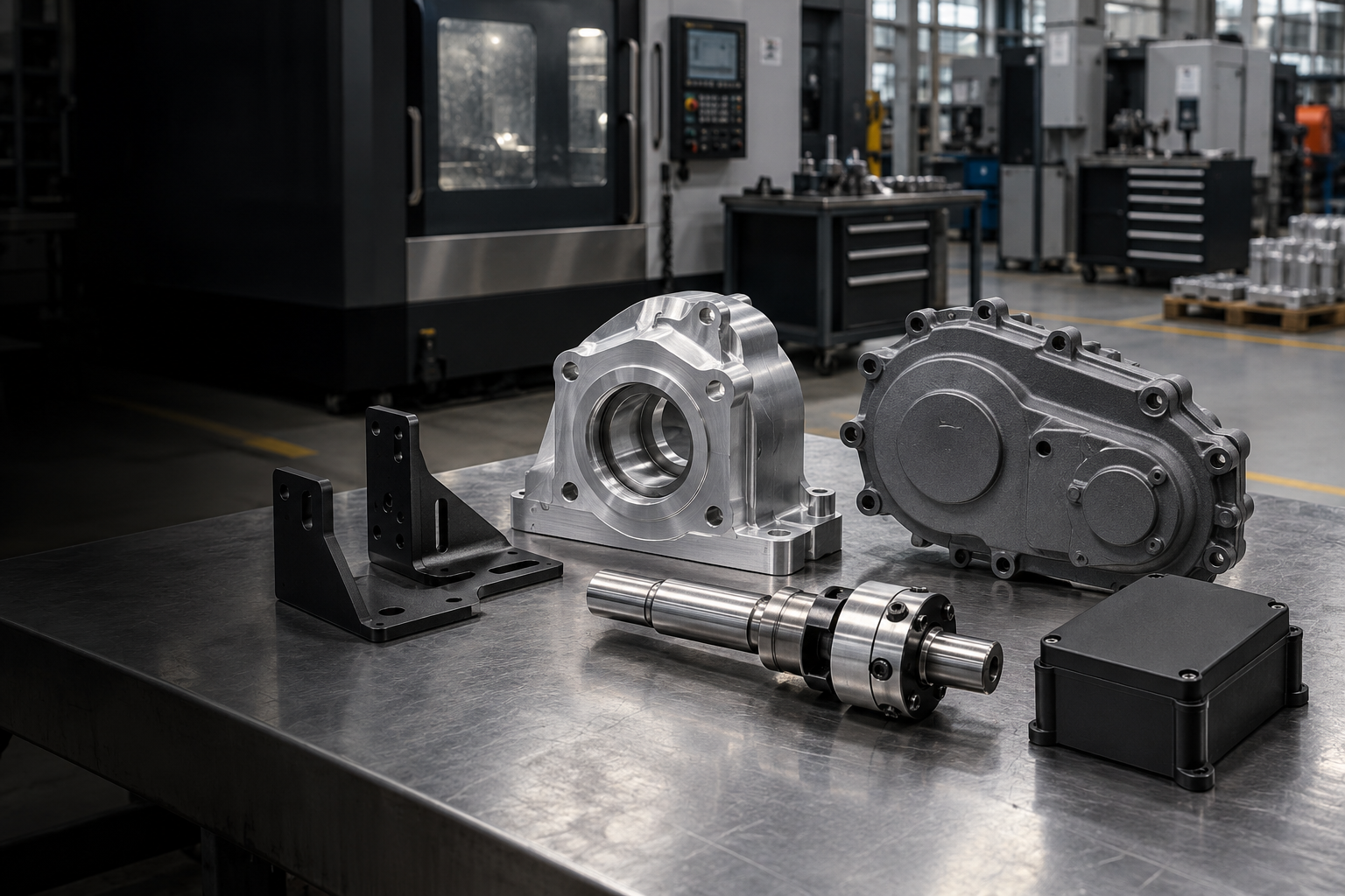 Custom machinery components ready for manufacturing