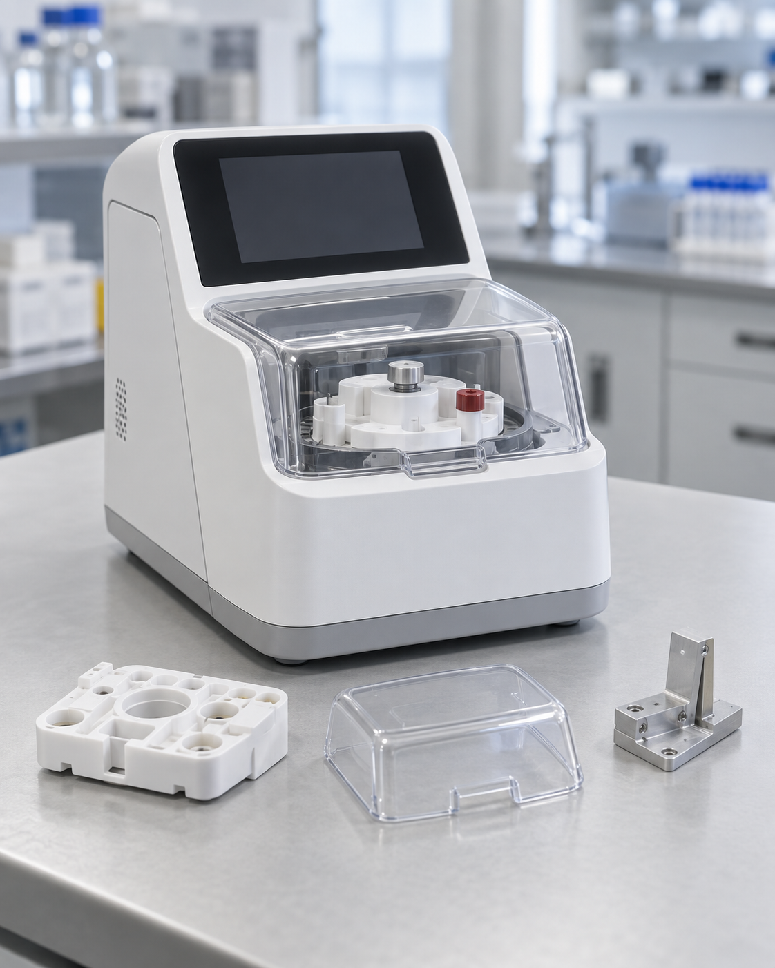 Custom components for medical testing and diagnostic devices