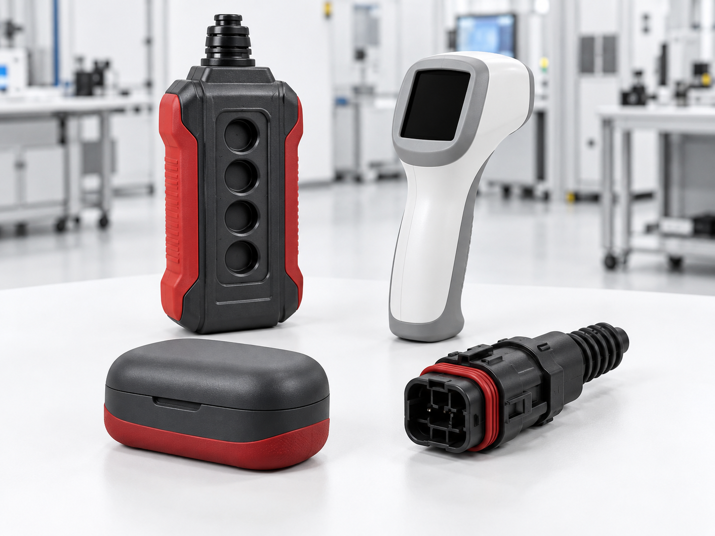 Overmolded industrial, medical, consumer and automotive products