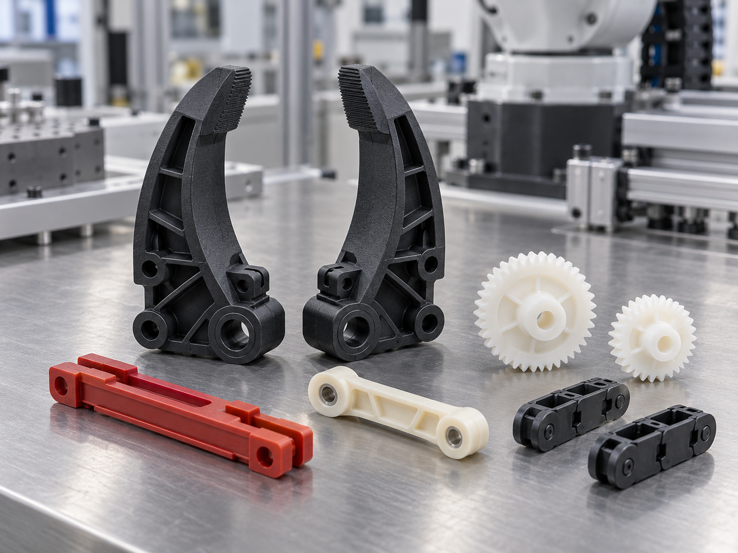 Prototype injection molded robotic motion components