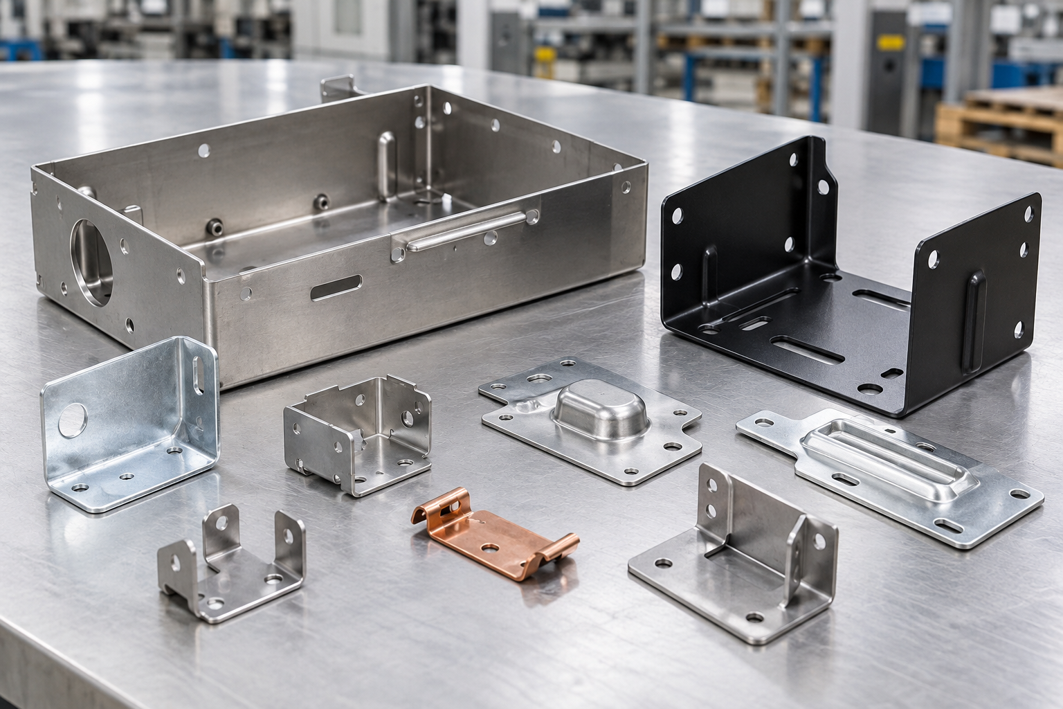 Different finishes applied to stamped metal parts