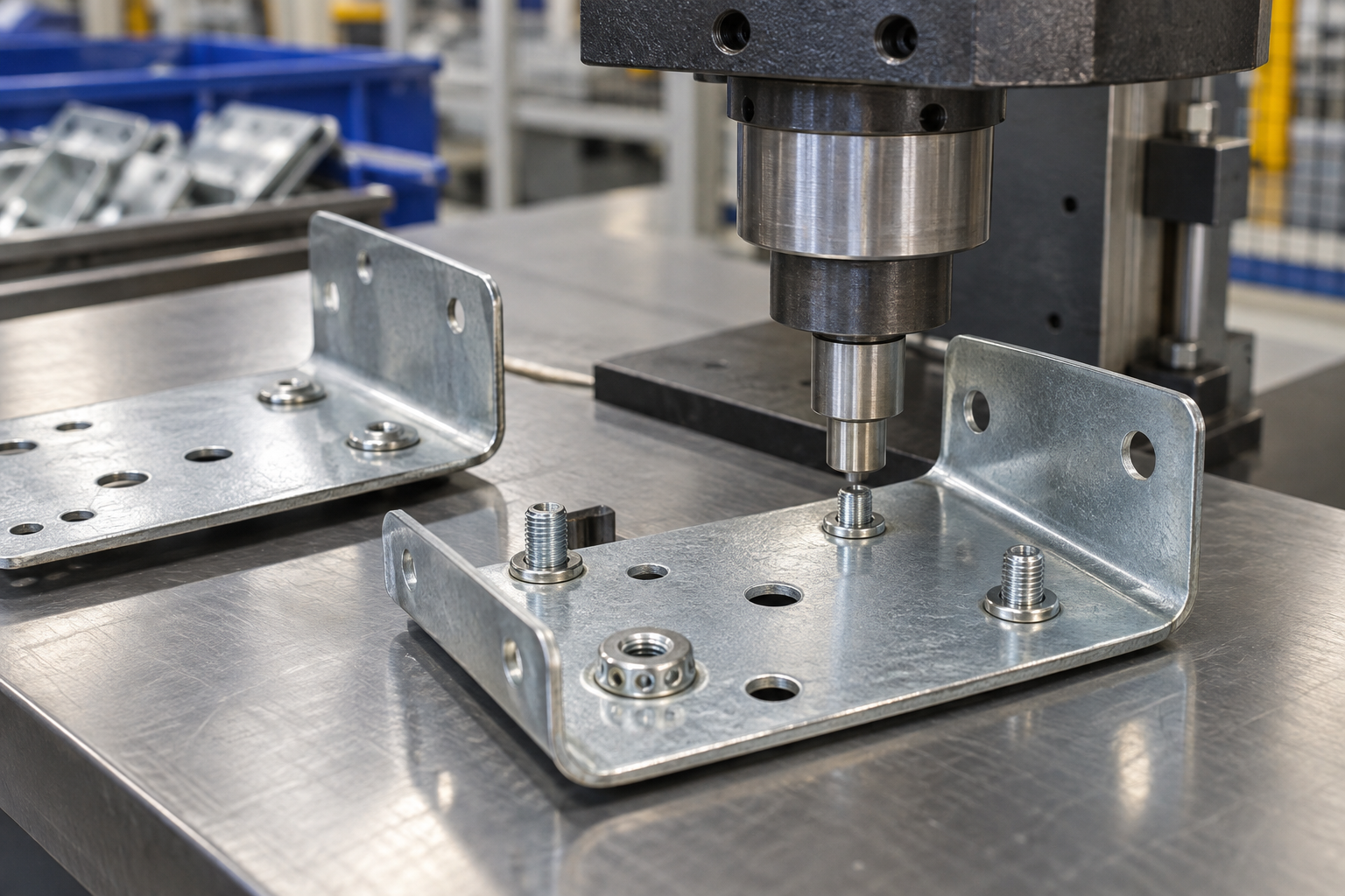 Hardware installation on stamped metal components