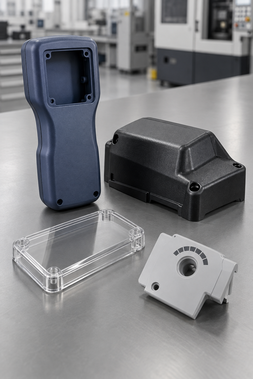 Engineering plastic components with painted and printed finishes