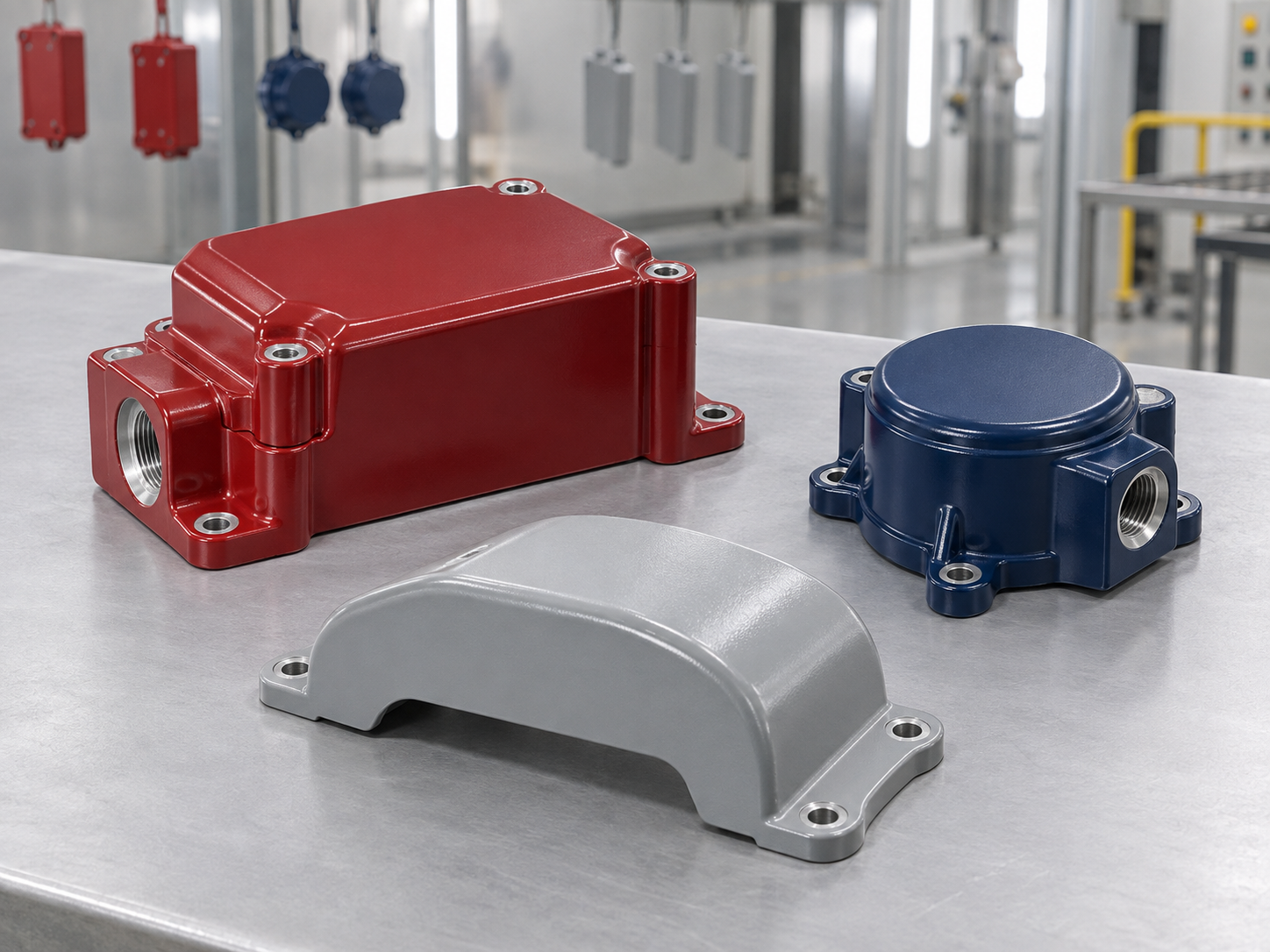 Painted zinc alloy die cast components