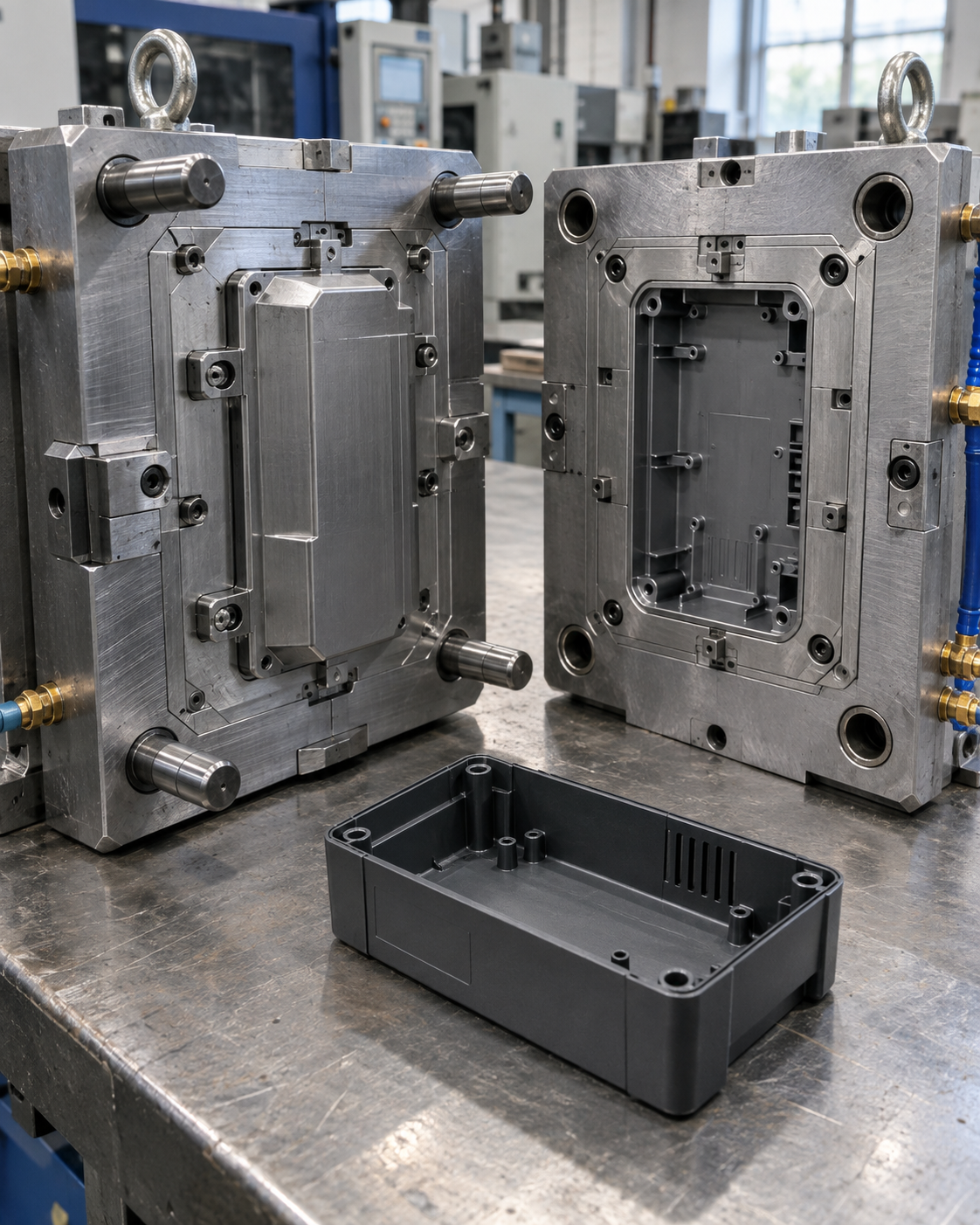 Prototype injection mold and molded plastic components